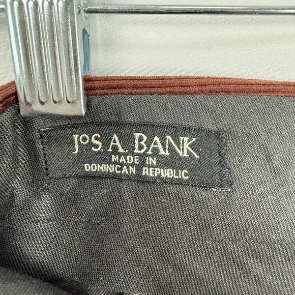 VTG Jos. A. Bank Mens Pants Red Corduroy Straight Cuffed Pleated Chinos Size 35 - Picture 6 of 15